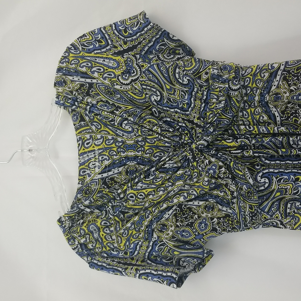 SOMA Live Lounge Wear Luxuriously Soft Paisley Print Twist Front Top Tunic Shirt - Picture 2 of 13